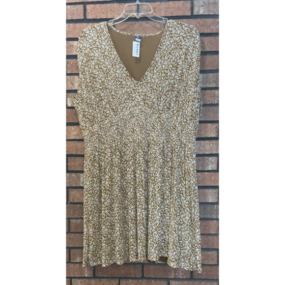 Old Navy Dresses & Skirts - OLD NAVY Womens Brown V Neck Sleeveless Mini Dress‎ Sheer Overlay Size 2X